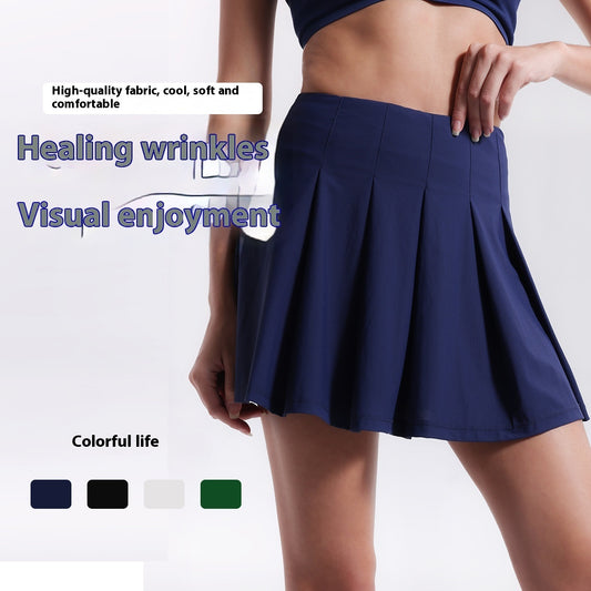 High Waist Anti-exposure Running Quick-drying Fitness Yoga Exercise Pleated Tennis Skirt