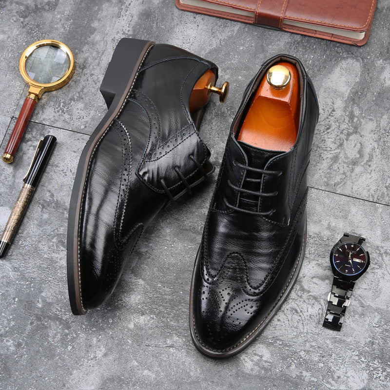 Fashion Men's Shoes With Laces Fashion Casual Leather