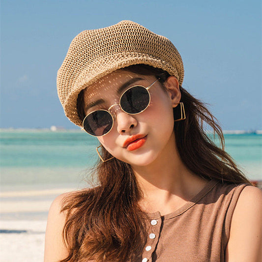 Solid Color Travel All-match Octagonal Hat
