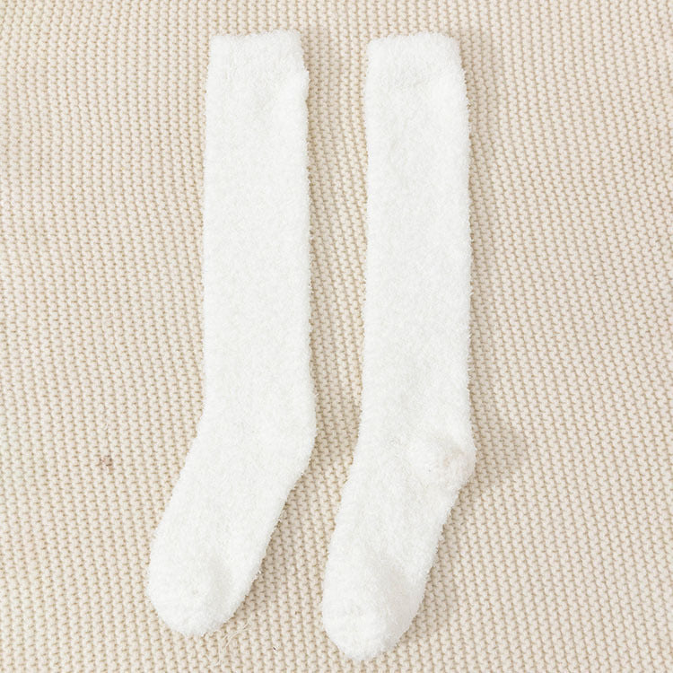 No Hair Loss Coral Velvet Knee Socks For Children To Thicken And Keep Warm