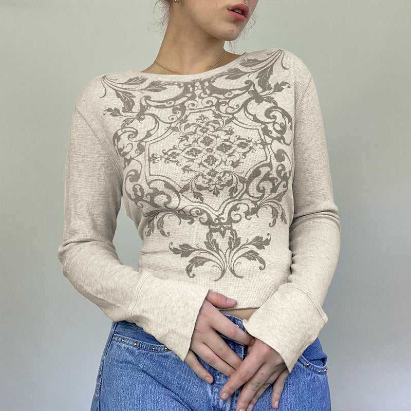 Vaffelstrikket pullover med rund hals og pendlertemperament