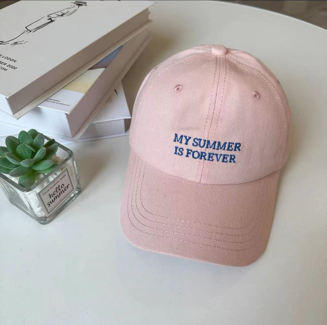 Color White Hat Female RaspberryBaseball Cap