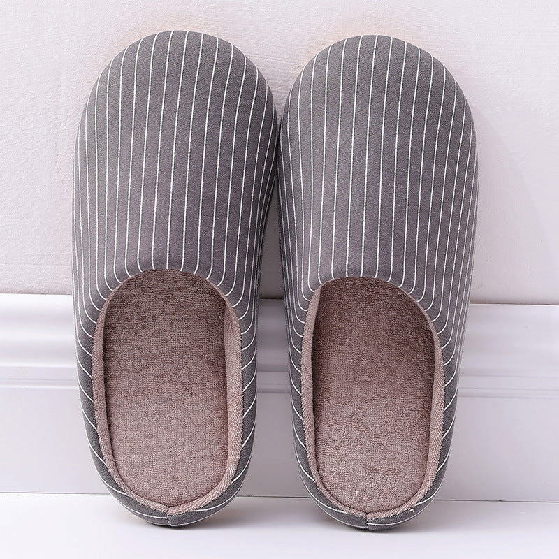 Autumn And Winter Warm Indoor Soft Shoes Couple Non-slip Home Slippers