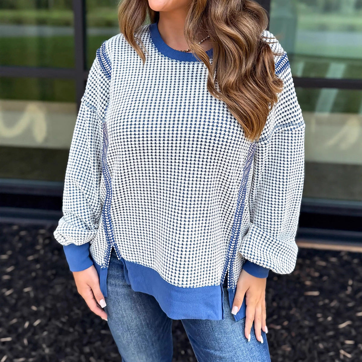 Loose Casual Round Neck Knitted Top