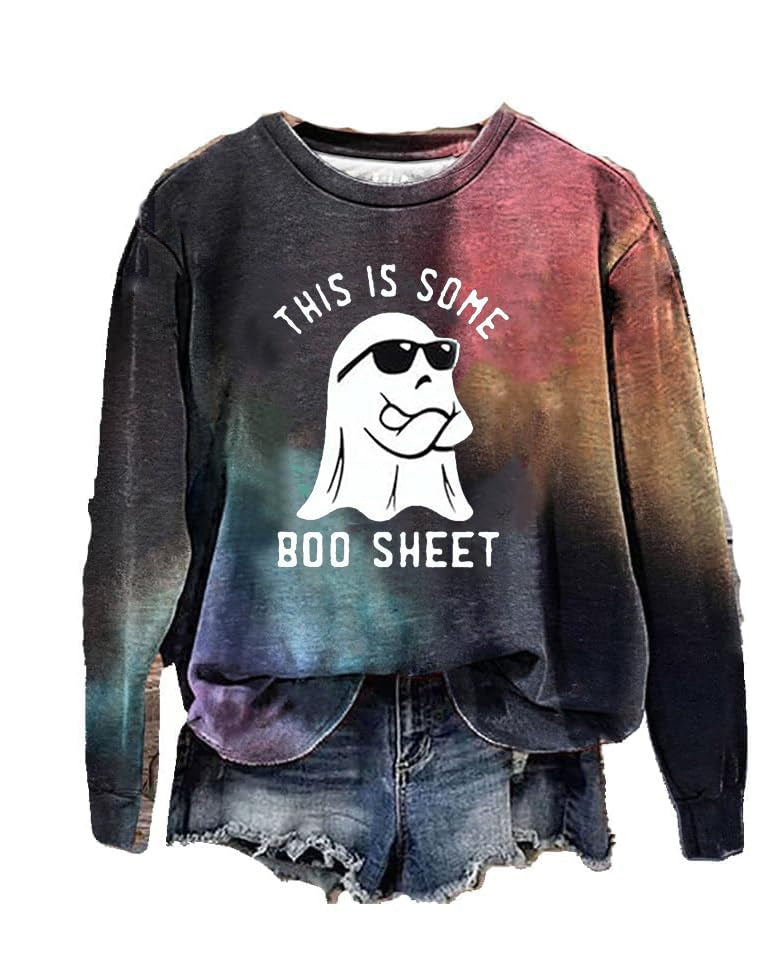 Digital Printing Women's Wansheng Pumpkin Round Neck Sweater