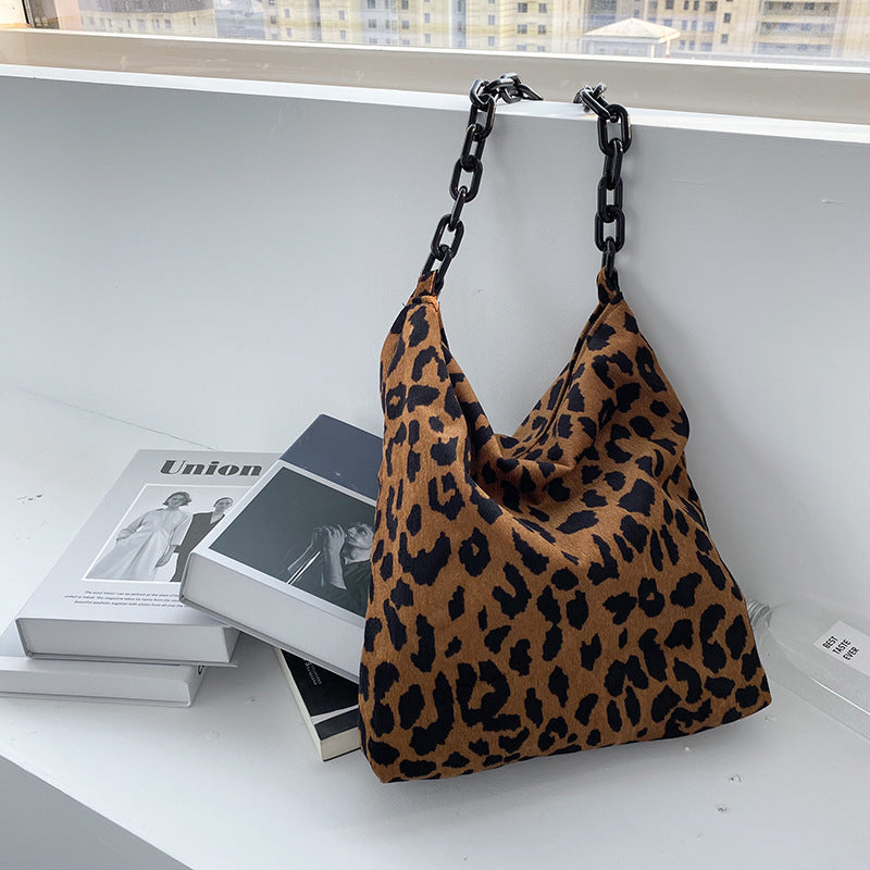 One Shoulder Zipper Corduroy Cloth Bag