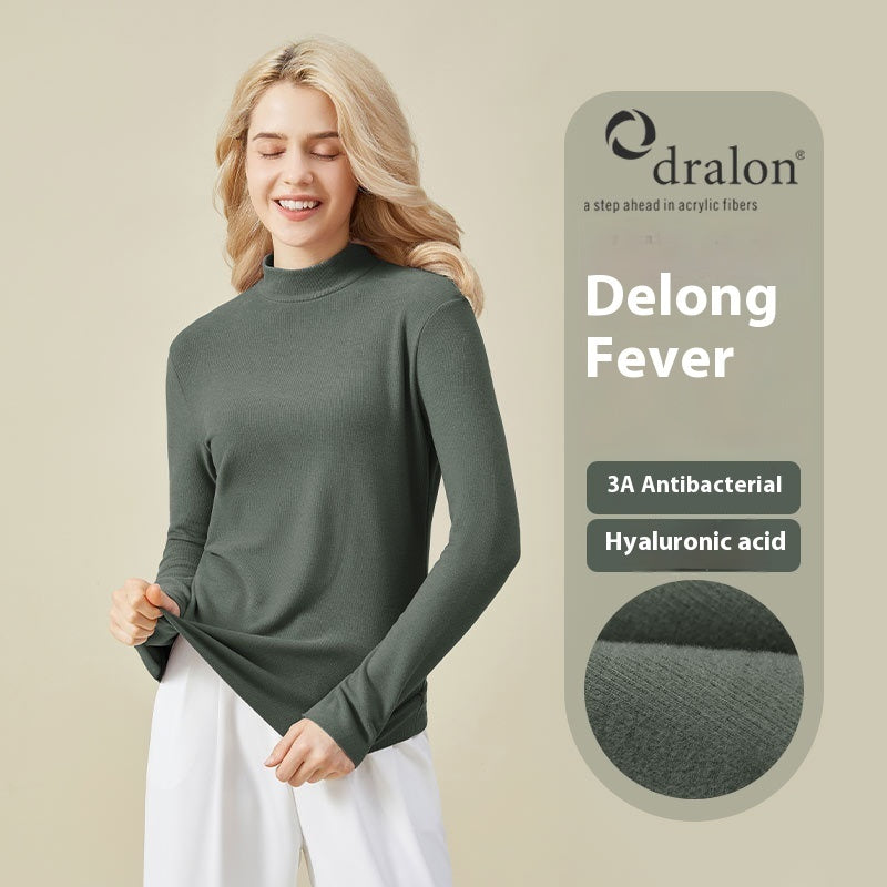 Hyaluronic Acid Half Collar Top Heating Inner Long-sleeved Shirt