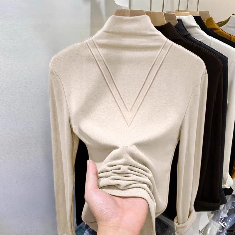 Womens Long-sleeve Mock-neck Base Layer Top