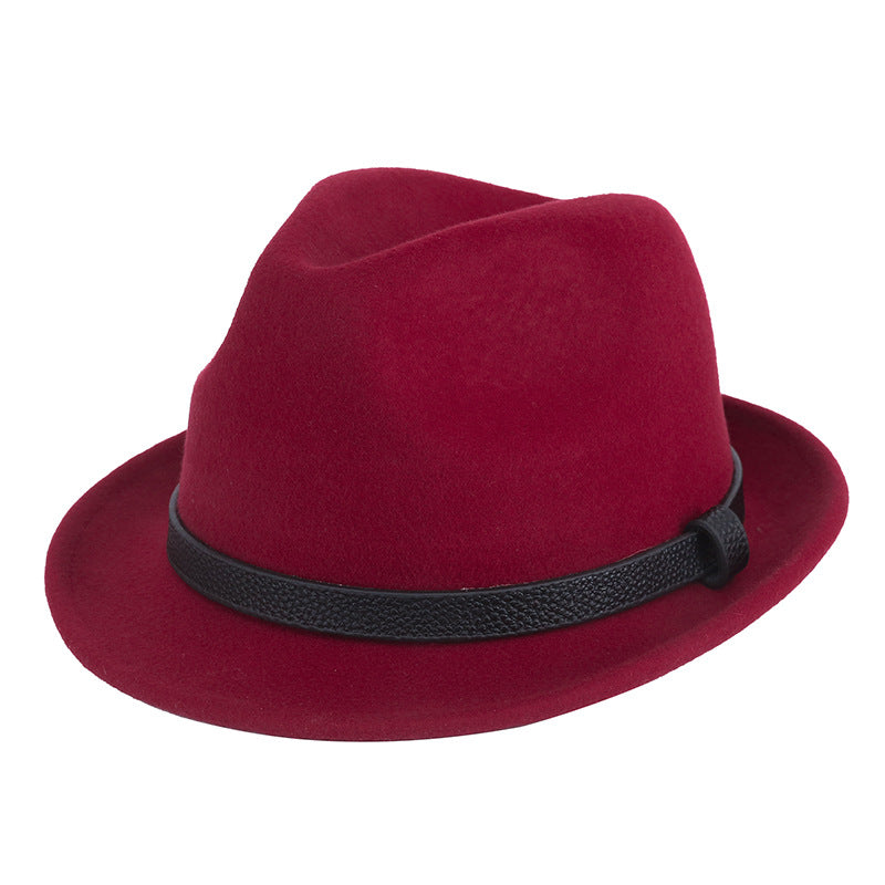 Autumn And Winter Pure Wool Rolled Edge Short Brim Bell British Gentleman Hat