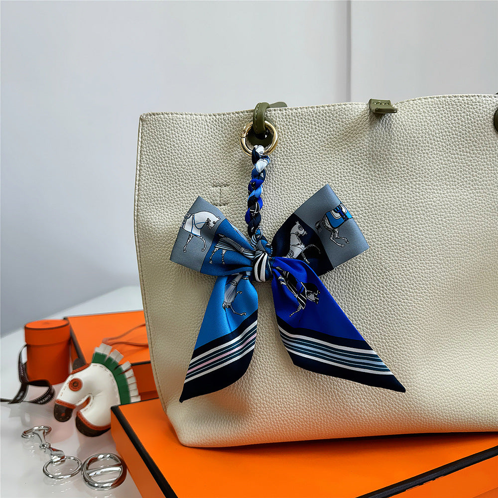 Women's Polyester Bag Decorative Scarf Pendant