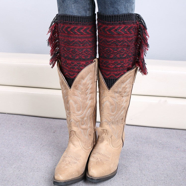 Knitted Boots For Christmas Jacquard To Keep Warm