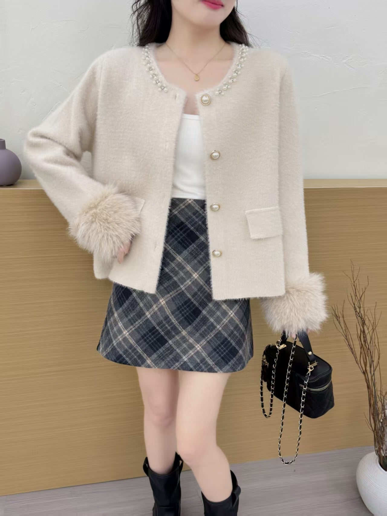 Chanel-style Knitted Cardigan Autumn New Arrival Women's Sweater Jacket