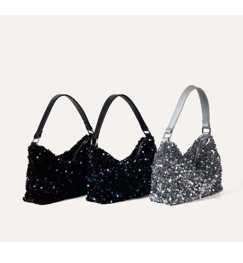 Sequined High-grade PU Shoulder Handbag Underarm Bag