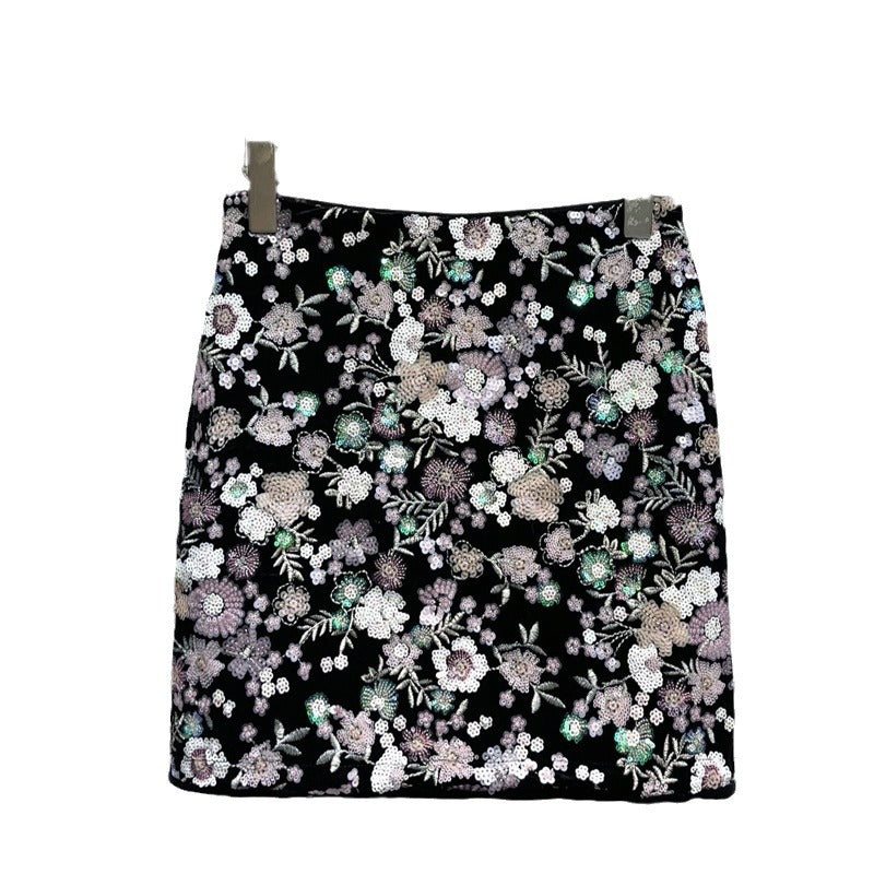 Niche Design Sequin Embroidery Inner Shorts Design Little Short Dress