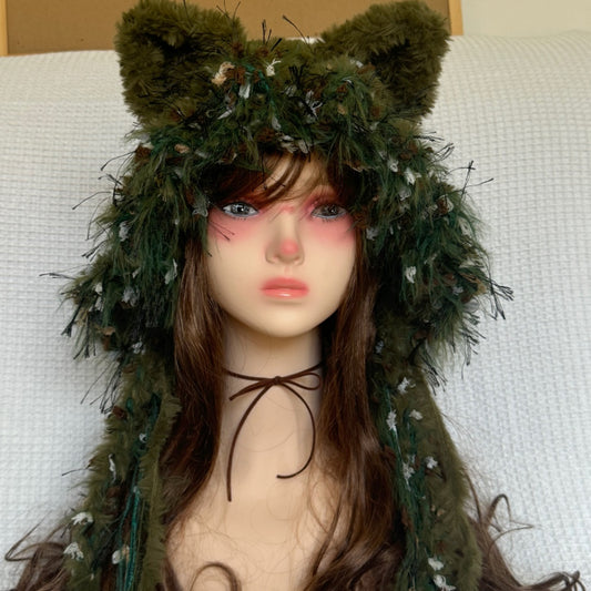 Women's Creative Versatile Cat Plush Warm Hat