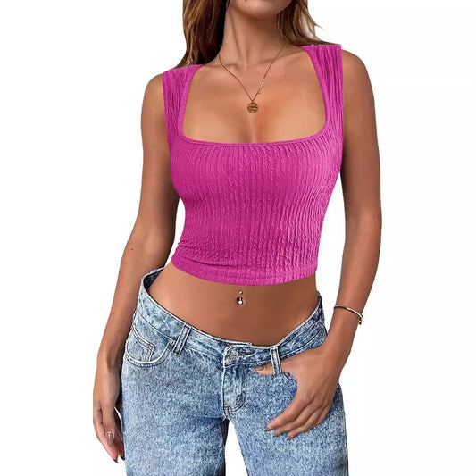 Women's Fashion Sexy Sleeveless Midriff-baring Top