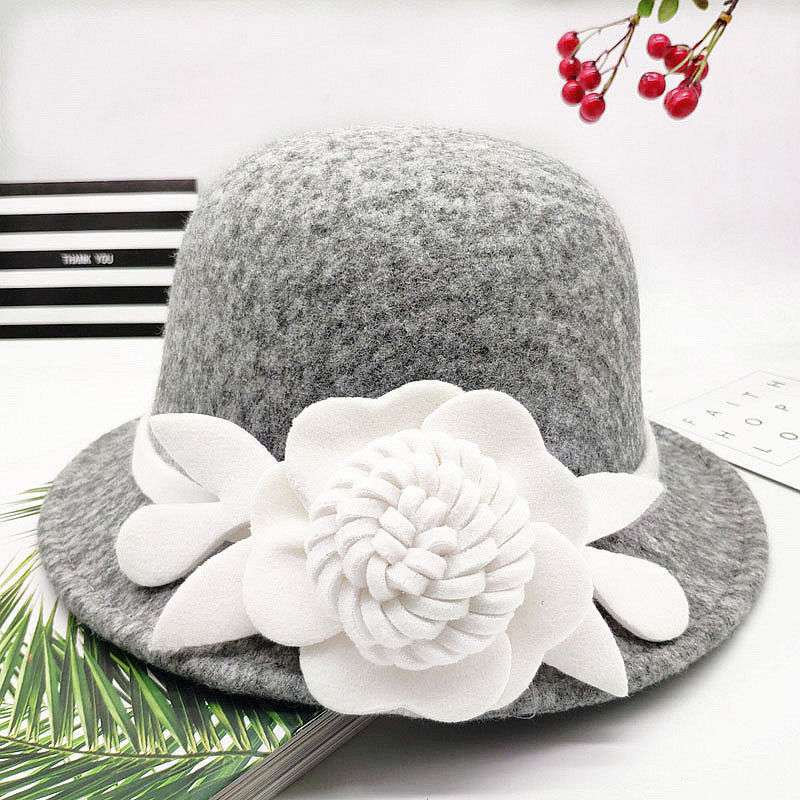 Retro Black And White Flower Fashion Hat Casual
