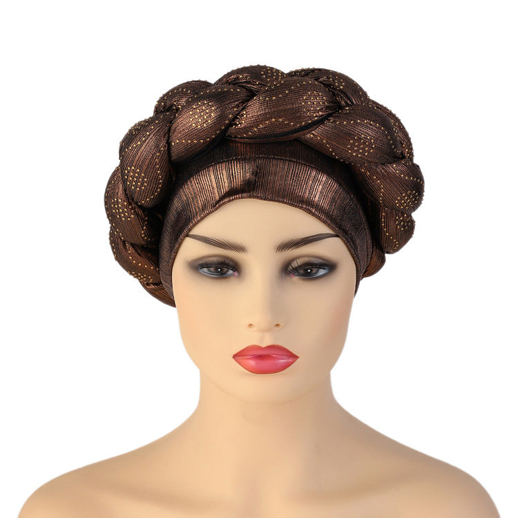 Beauty Strip Hot Drill Thick Braid Hat