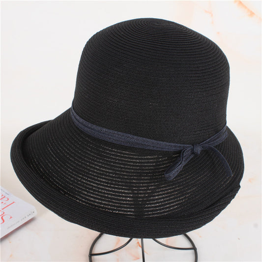 Simple Curled Bow Sunshade Hat