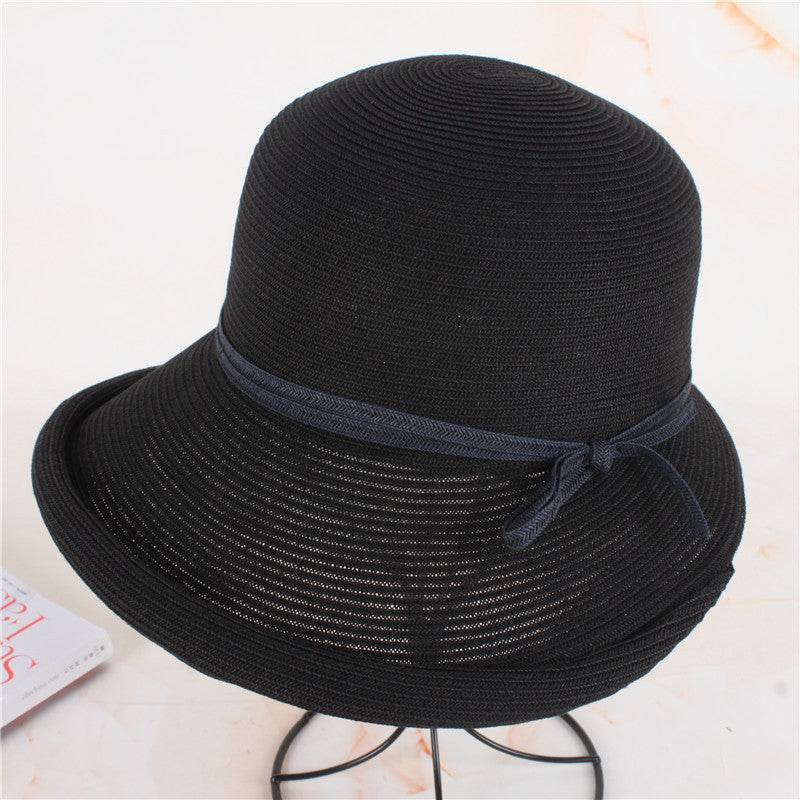 Simple Curled Bow Sunshade Hat