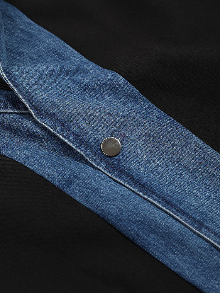 Men's And Women's Fashion Casual Cool Stitching Denim Blazer