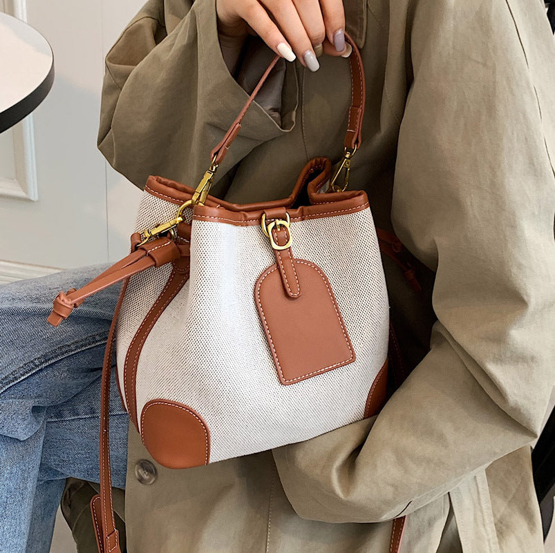 Female Casual New Brand Portable Bucket Bag Canvas