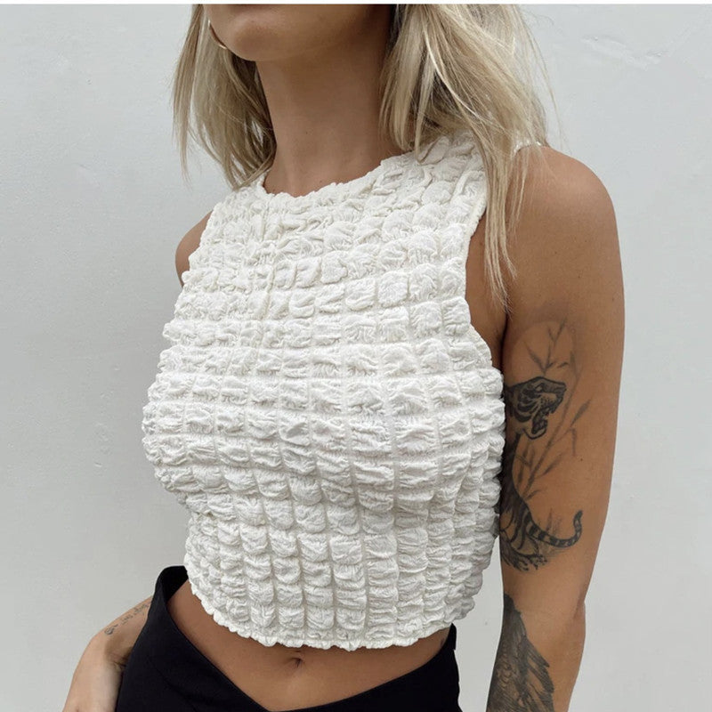 Women's Round Neck Sweet Temperament Slim Vest