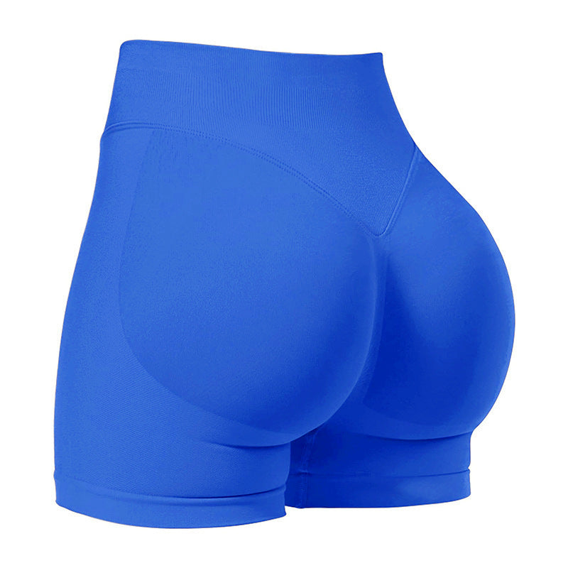 Højtaljede yogashorts Tætsiddende hofte-løftende sømløse hurtigtørrende bukser til sportsfitness