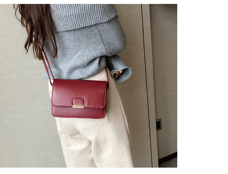 New Style Oily Leather Simple Shoulder Messenger Bag For Women