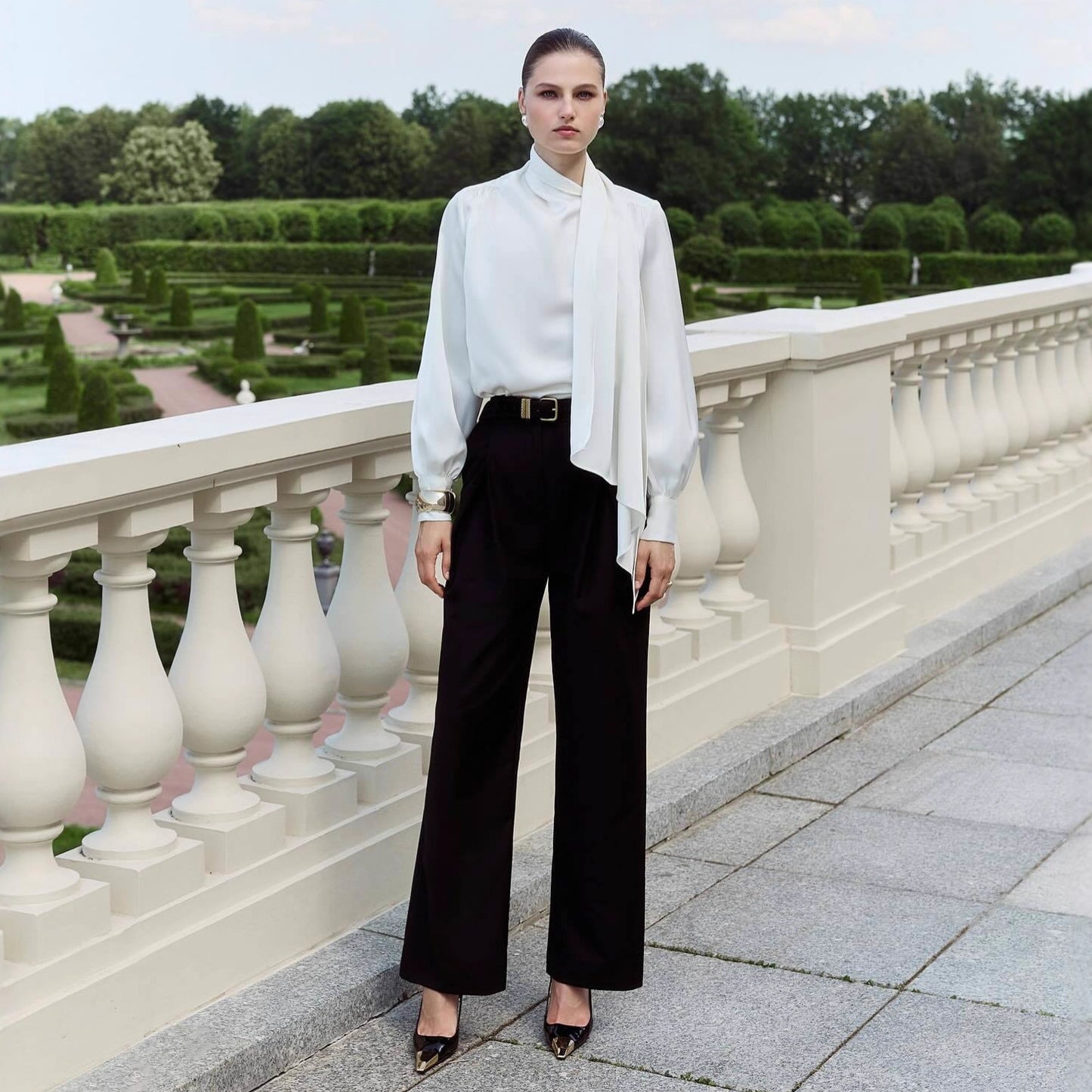New French-style Elegant Ribbon Blouse Shirt For Women