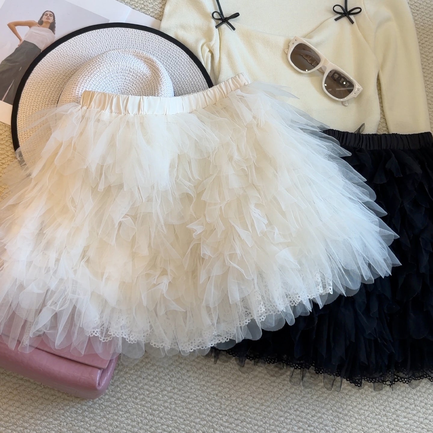 Multi-layer Ruffled Tutu Mesh Skirt For Women