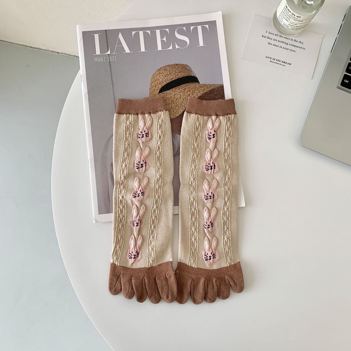 Women's Mid Tube Stockings Cute Cartoon Pattern