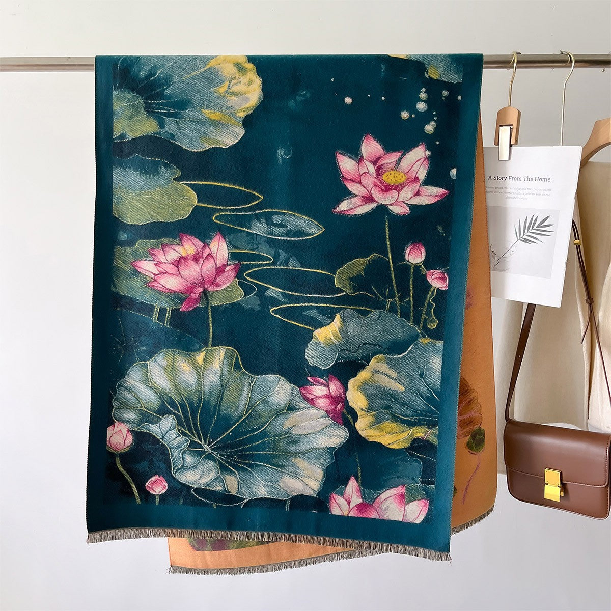 Autumn And Winter New Cashmere-like Thickened Oil Painting Jacquard Scarf