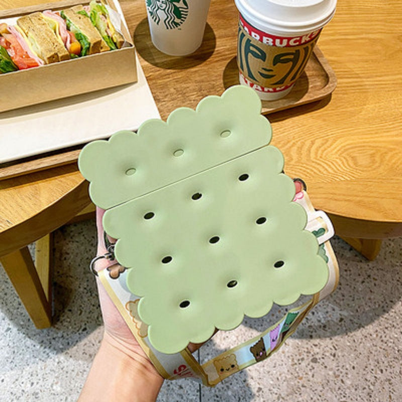 Girl Heart Square Biscuit With Straw Plastic Cup Student Portable Ins Water