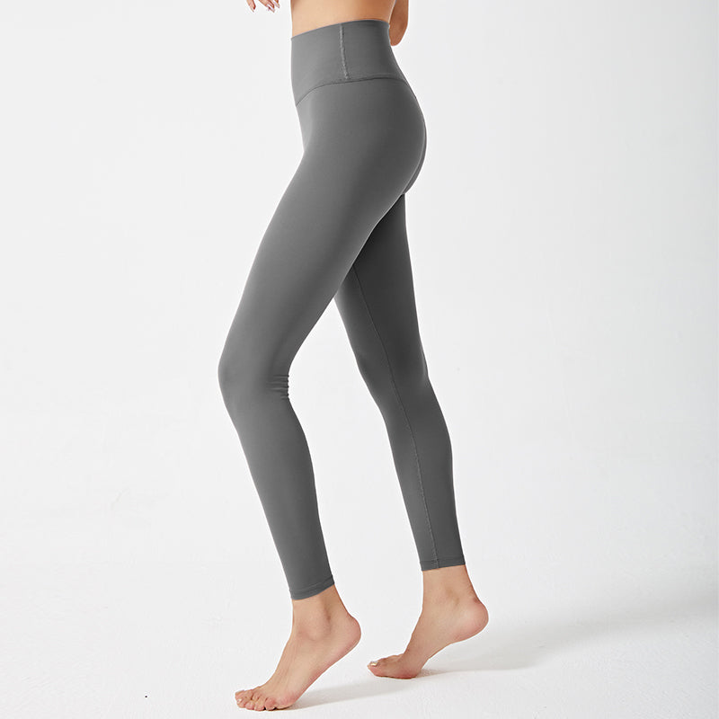 Curved High-waist Fitness Pants, Stretch Running Sports Leggings, Peach Hip-lifting Yoga Pants