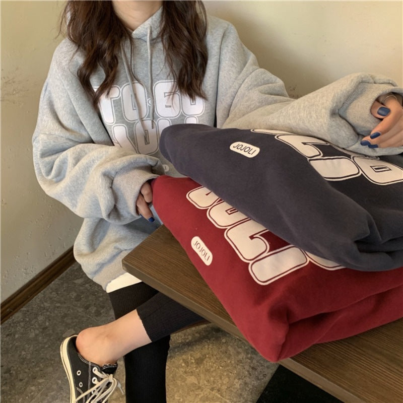 Female Fleece-lined Thickened Hooded Jacket