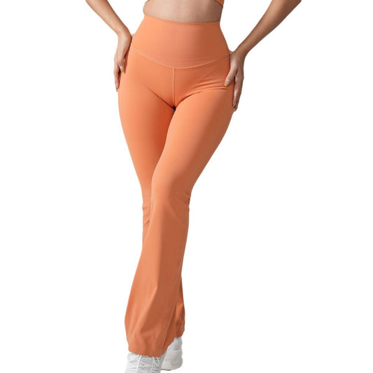 Højtaljede Hofteløftende Fersken-Bootcut Bukser Lycra Nude Feel Yogabukser