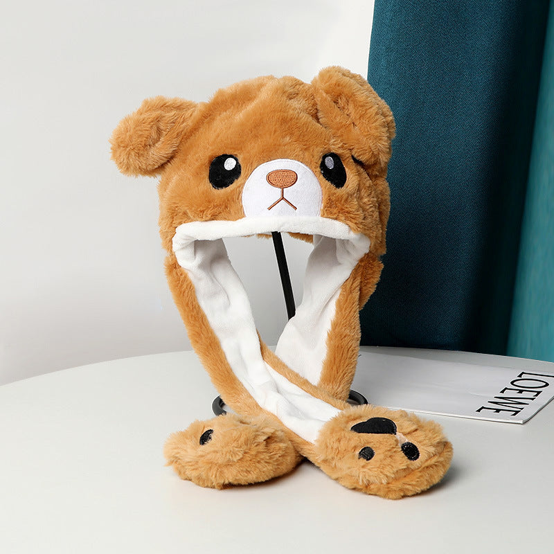 Warm Plush Moving Ear Hat