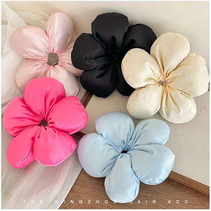 Sponge Flower Pillow Satin Large Intestine Headband