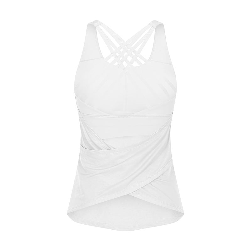 Sports Yoga Vest Women's Push-up Running Blouse Loose Workout Clothes