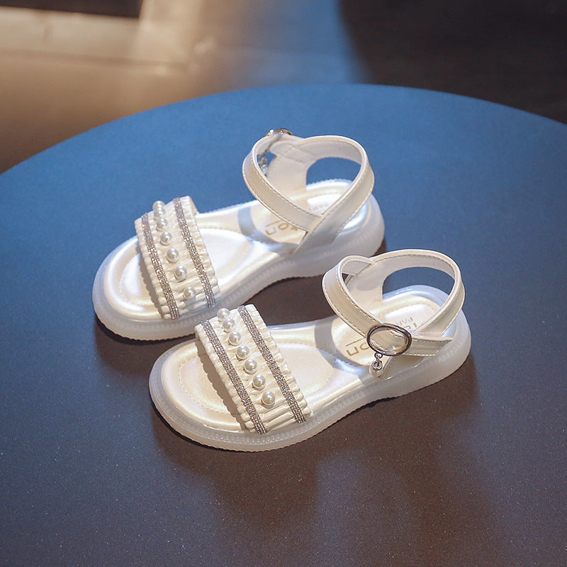 Fashion Personality Girl Rhinestone Pearl Sandals