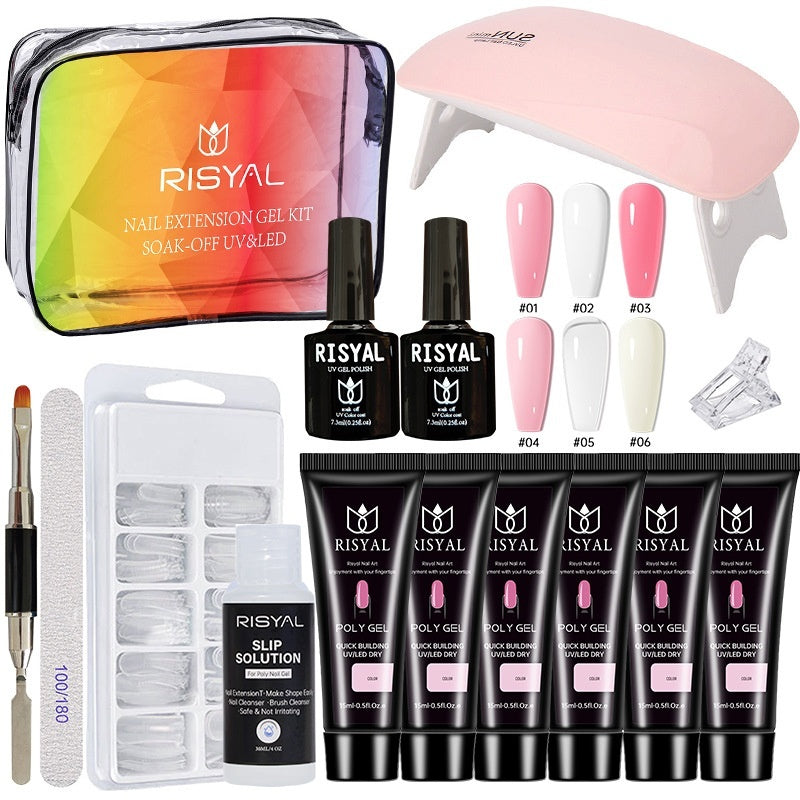 UV Polish Full Set Of Crystal Extended Glue Paper-free