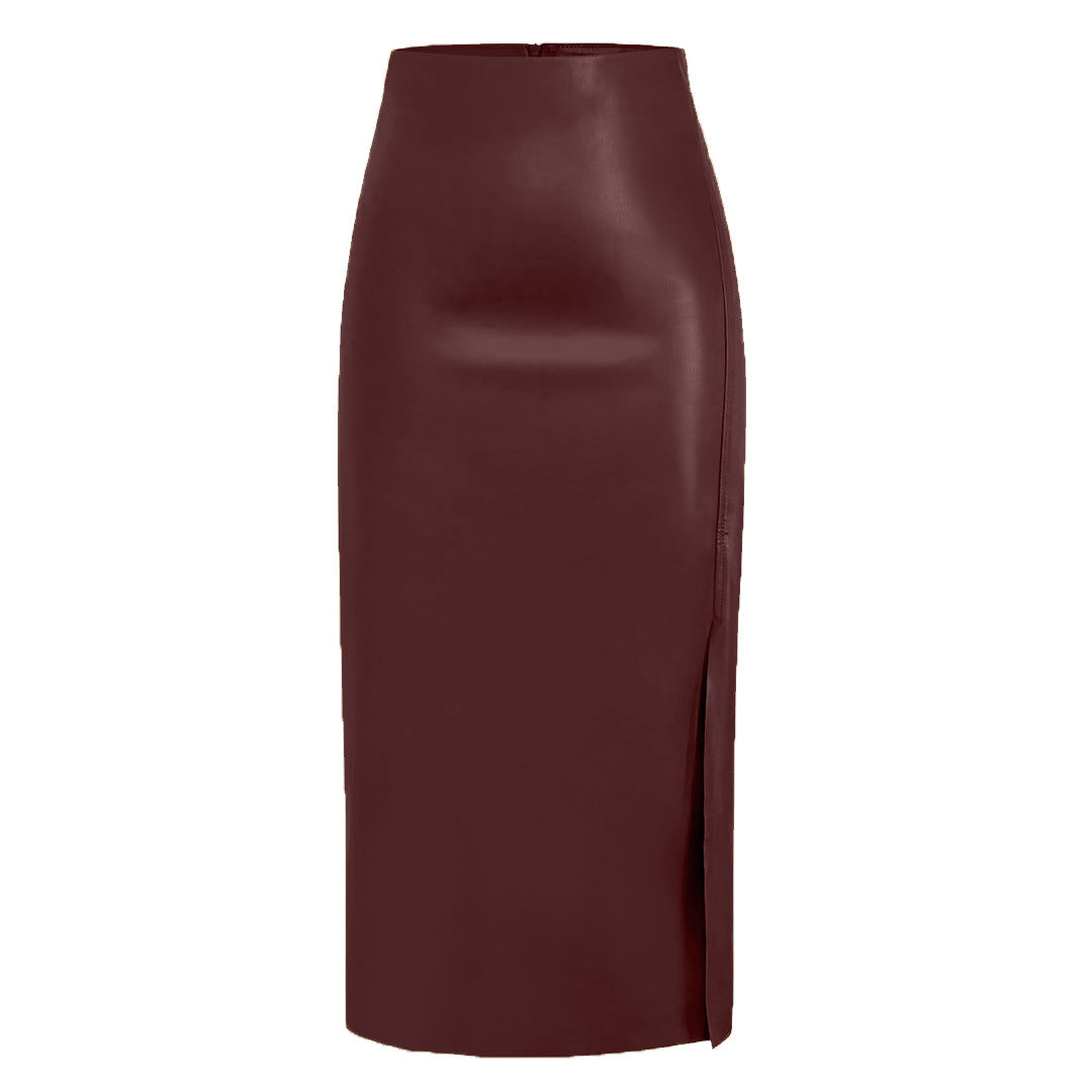 Womens Fashionable Slit Zipper Bodycon Skirt