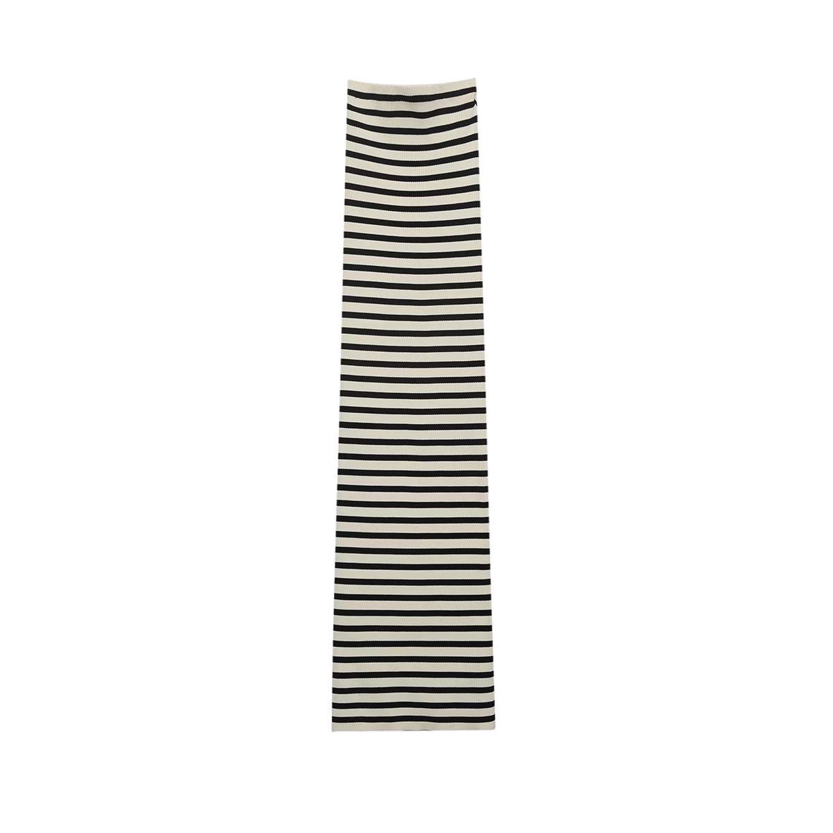 Striped Sling Straight Knitted Dress Suit