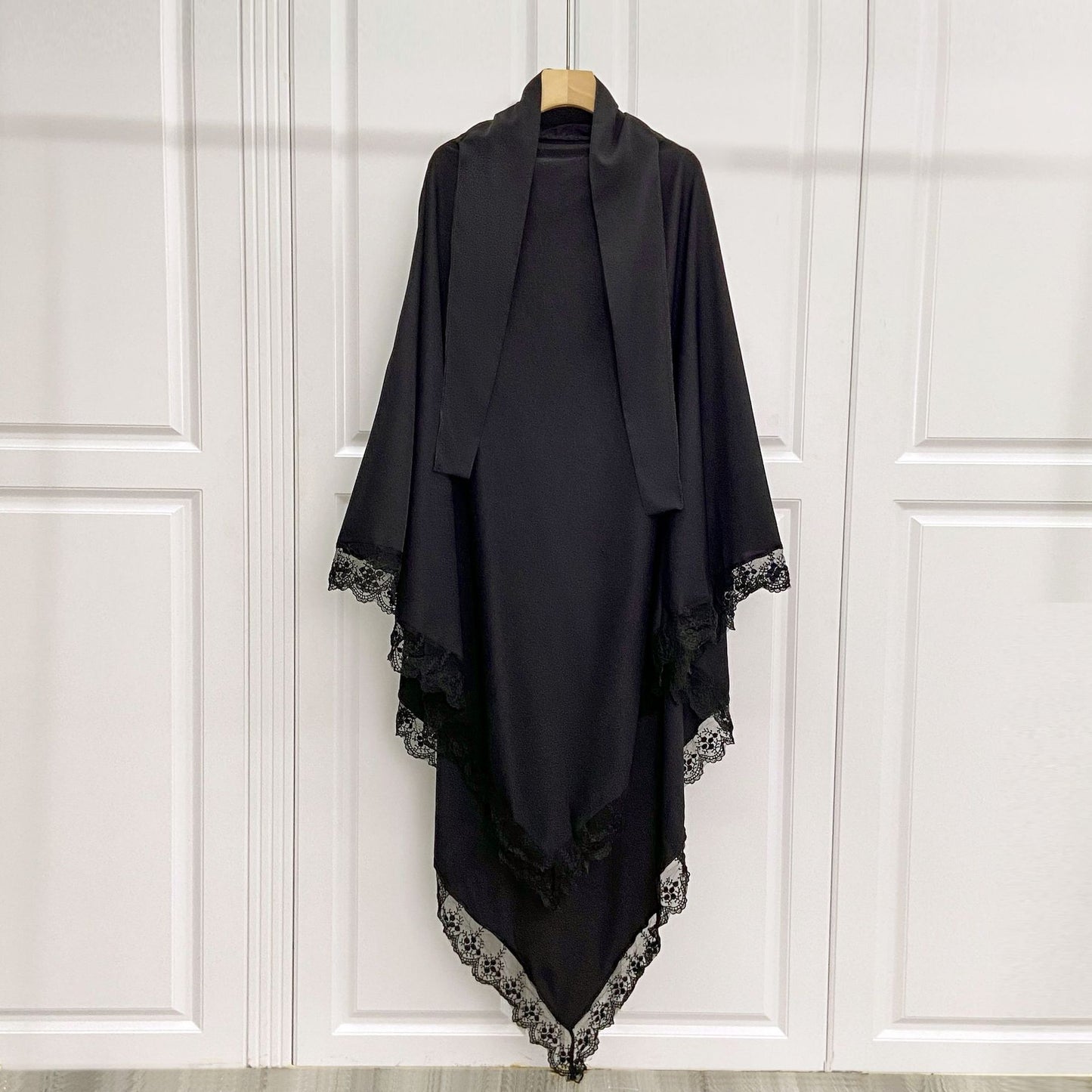 Arabic Baotou Cover Fashion Solid Color Gown Lace Headscarf