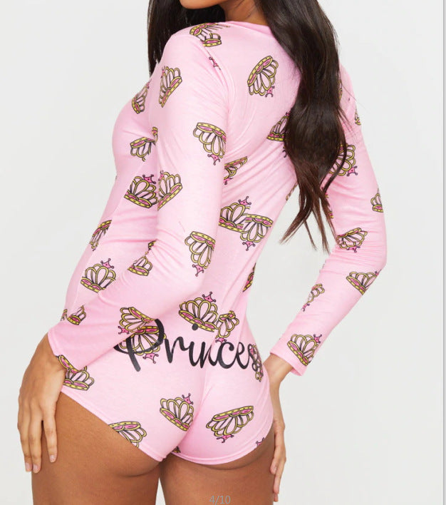 Women's Digital Print Statement Long Sleeve Jumpsuit