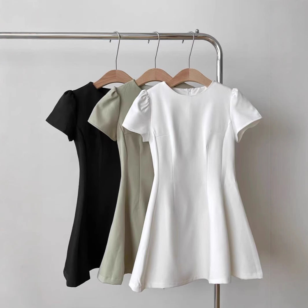 Women's Solid-Colored Casual All-Match Short-Sleeve Dress