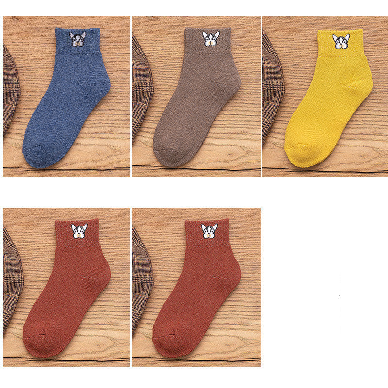 Cartoon Embroidered  In Tube Socks