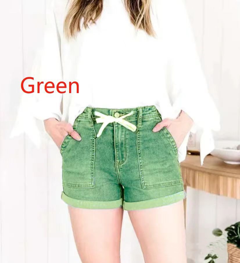 Belt Design Lady Trousers With An Elasticated Waist