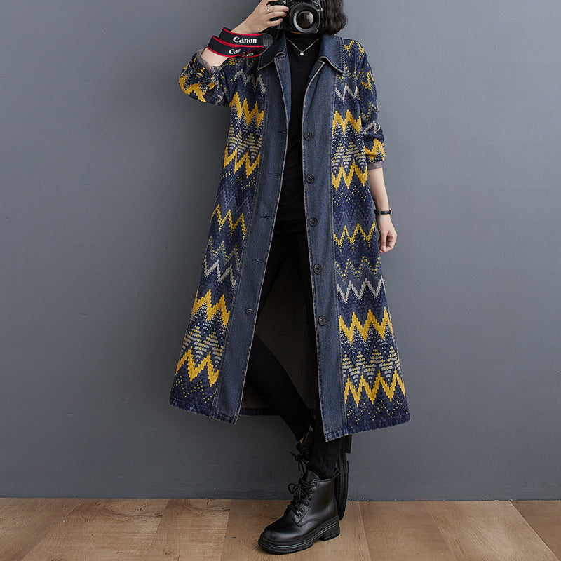 Fat Girl Vintage Wash Plus Size Denim Coat